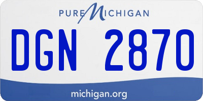 MI license plate DGN2870