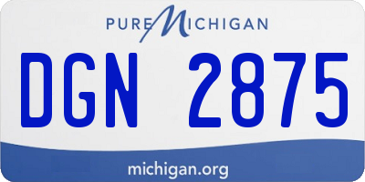 MI license plate DGN2875