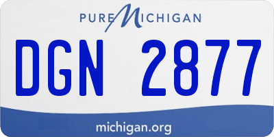 MI license plate DGN2877