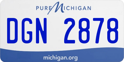 MI license plate DGN2878