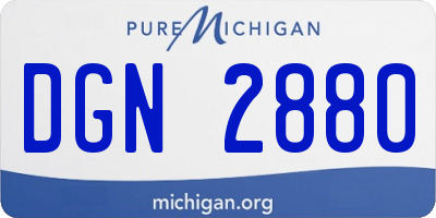 MI license plate DGN2880