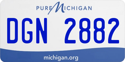 MI license plate DGN2882