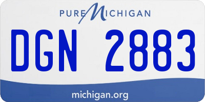MI license plate DGN2883