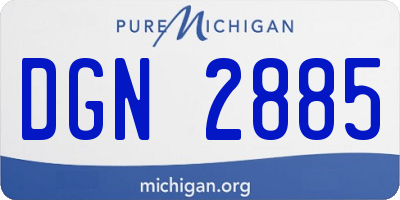 MI license plate DGN2885