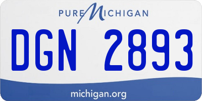 MI license plate DGN2893