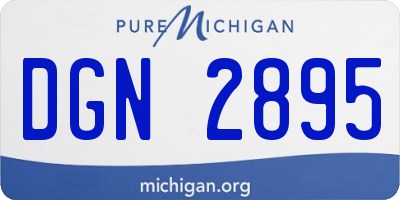 MI license plate DGN2895