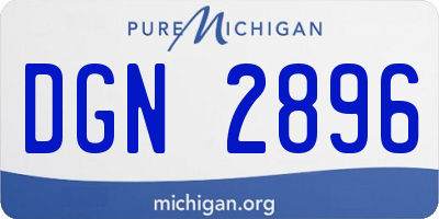 MI license plate DGN2896