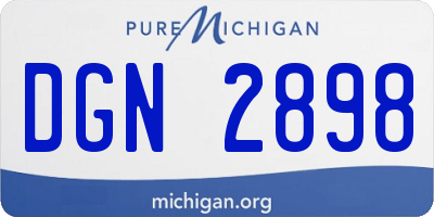 MI license plate DGN2898