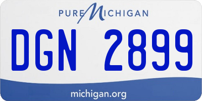 MI license plate DGN2899