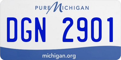 MI license plate DGN2901