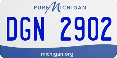 MI license plate DGN2902