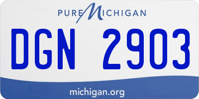 MI license plate DGN2903
