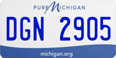 MI license plate DGN2905