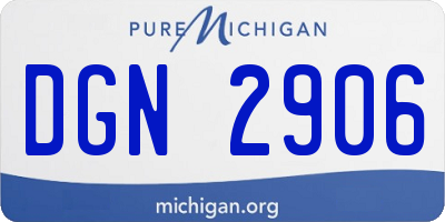 MI license plate DGN2906