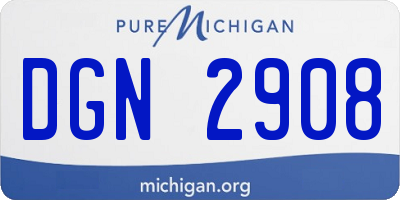 MI license plate DGN2908