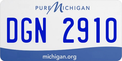 MI license plate DGN2910