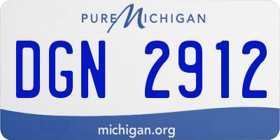MI license plate DGN2912