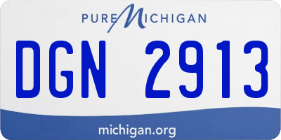 MI license plate DGN2913