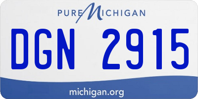 MI license plate DGN2915