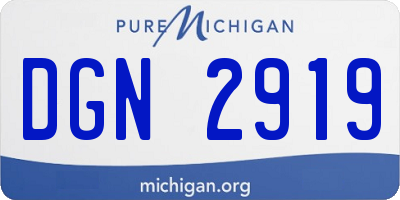 MI license plate DGN2919
