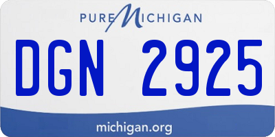 MI license plate DGN2925