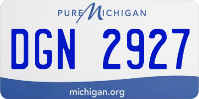 MI license plate DGN2927