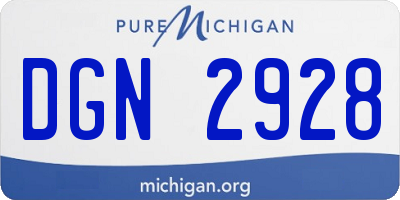 MI license plate DGN2928