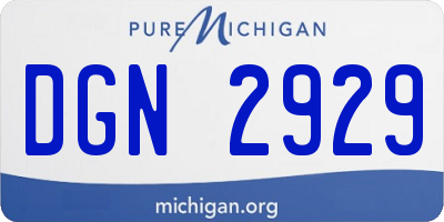 MI license plate DGN2929
