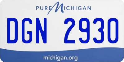 MI license plate DGN2930