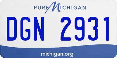 MI license plate DGN2931