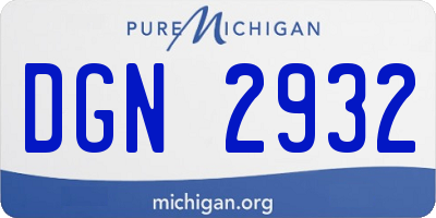 MI license plate DGN2932