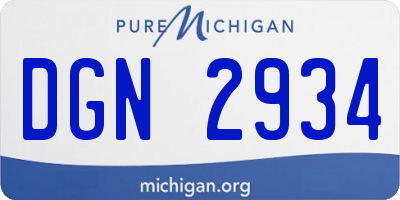 MI license plate DGN2934