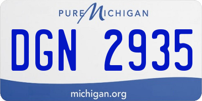 MI license plate DGN2935