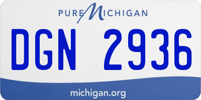 MI license plate DGN2936