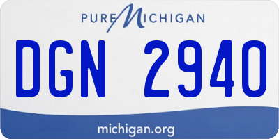 MI license plate DGN2940