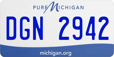 MI license plate DGN2942