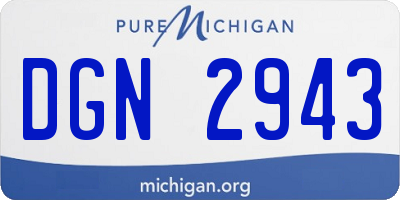 MI license plate DGN2943