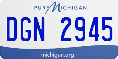 MI license plate DGN2945