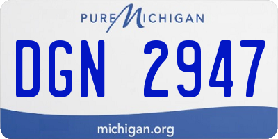MI license plate DGN2947