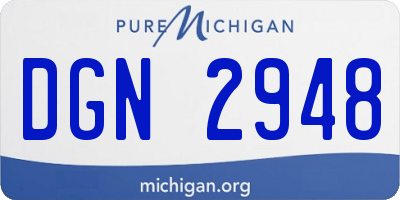 MI license plate DGN2948