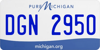 MI license plate DGN2950