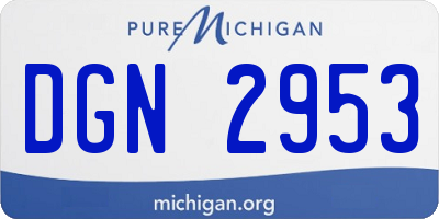 MI license plate DGN2953