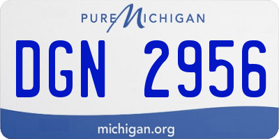 MI license plate DGN2956