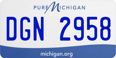 MI license plate DGN2958