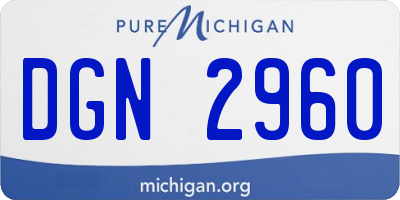 MI license plate DGN2960