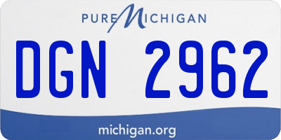 MI license plate DGN2962