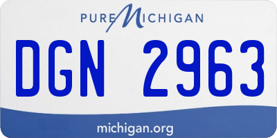 MI license plate DGN2963