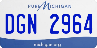 MI license plate DGN2964