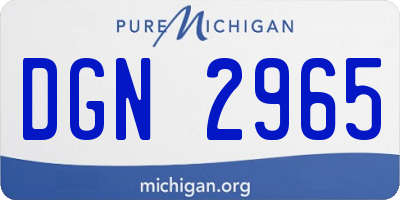 MI license plate DGN2965