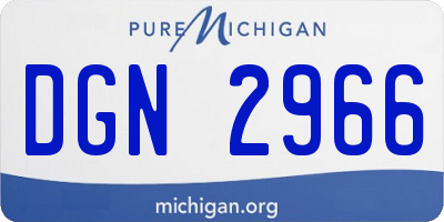 MI license plate DGN2966